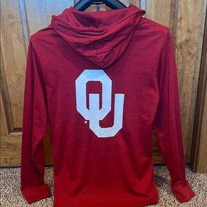 Southern Tide Red Long Sleeve Hoodie with pocket Skipjack logo OU on back